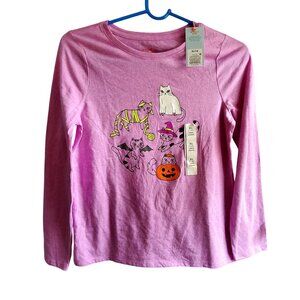 Cat & Jack  Crew neck design Girls Halloween Cat Print Long Sleeve Shirt XL